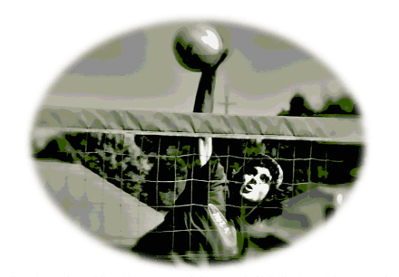 A player reaching over the net for the ball at the Italian Stallion Open sand volleyball tournament